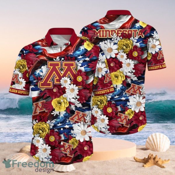 NCAA Minnesota Golden Gophers Design Logo Gift For Fan Independence Day Hawaii Shirt Full Over Print