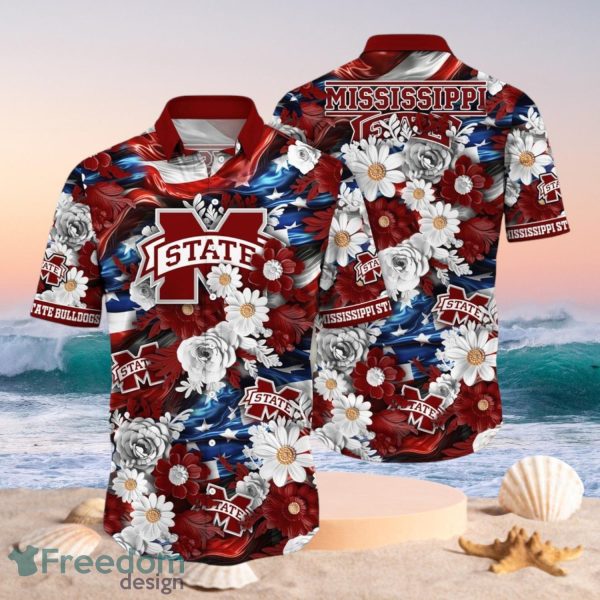 NCAA Mississippi State Bulldogs Design Logo Gift For Fan Independence Day Hawaii Shirt Full Over Print
