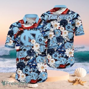 NCAA North Carolina Tar Heels Design Logo Gift For Fan Independence Day Hawaii Shirt Full Over Print
