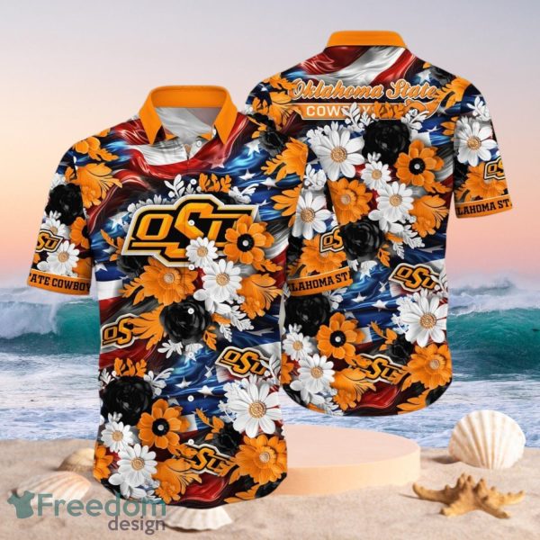 NCAA Oklahoma State Cowboys Design Logo Gift For Fan Independence Day Hawaii Shirt Full Over Print