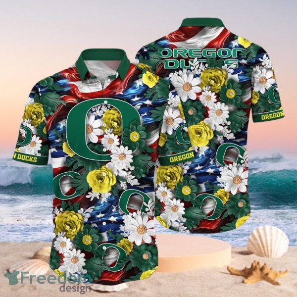 NCAA Oregon Ducks Design Logo Gift For Fan Independence Day Hawaii Shirt Full Over Print
