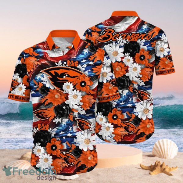 NCAA Oregon State Beavers Design Logo Gift For Fan Independence Day Hawaii Shirt Full Over Print