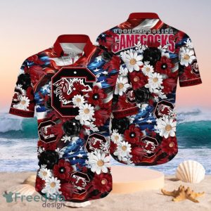 NCAA South Carolina Gamecocks Design Logo Gift For Fan Independence Day Hawaii Shirt Full Over Print