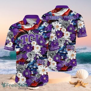 NCAA TCU Horned Frogs Design Logo Gift For Fan Independence Day Hawaii Shirt Full Over Print