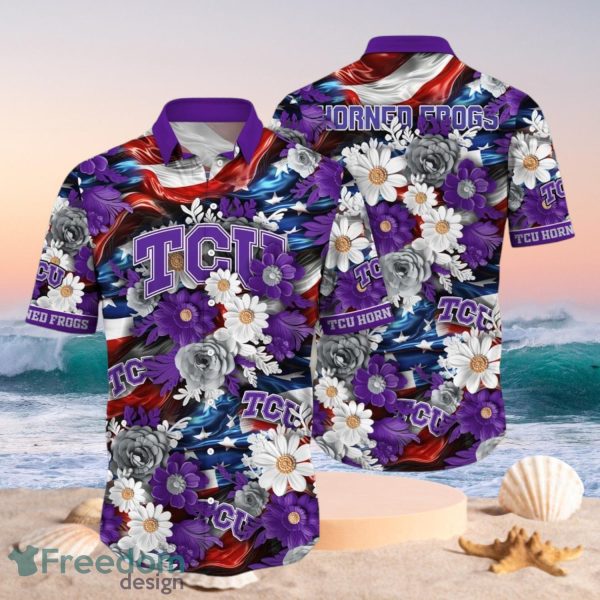NCAA TCU Horned Frogs Design Logo Gift For Fan Independence Day Hawaii Shirt Full Over Print