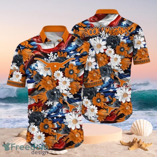 NCAA Texas Longhorns Design Logo Gift For Fan Independence Day Hawaii Shirt Full Over Print