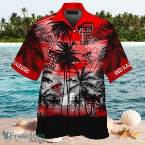 NCAA Texas Tech Red Raiders Logo Design Coconut Tree Red Shirt Hawaiian Shirt