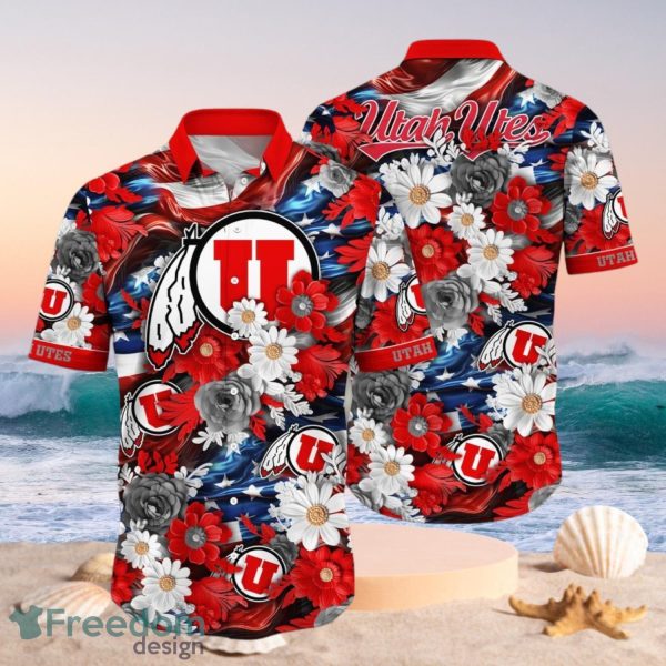 NCAA Utah Utes Design Logo Gift For Fan Independence Day Hawaii Shirt Full Over Print