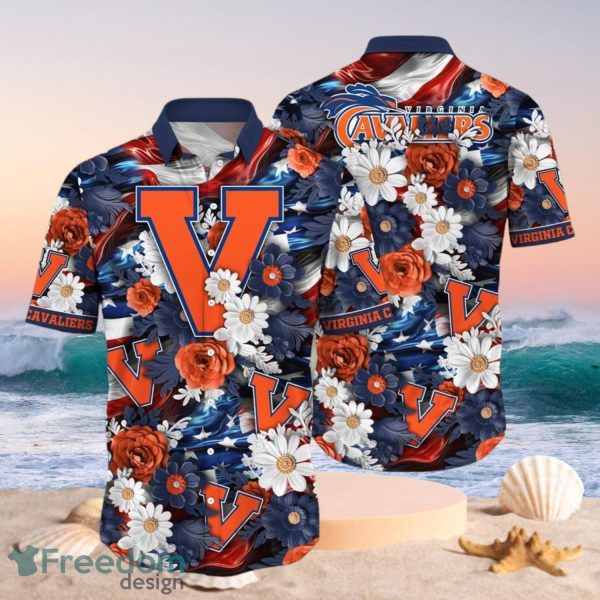 NCAA Virginia Cavaliers Design Logo Gift For Fan Independence Day Hawaii Shirt Full Over Print