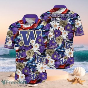 NCAA Washington Huskies Design Logo Gift For Fan Independence Day Hawaii Shirt Full Over Print