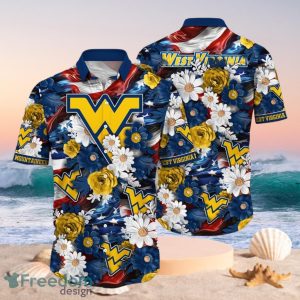 NCAA West Virginia Mountaineers Design Logo Gift For Fan Independence Day Hawaii Shirt Full Over Print