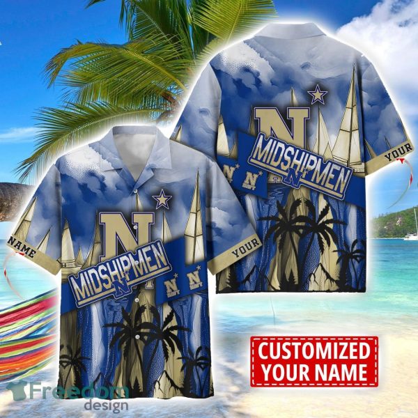 Navy Midshipmen Hawaii Shirt Custom Name Sports Team Beach Shirt