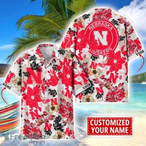 Nebraska Cornhuskers Aloha 3D Hawaiian Shirt Flower Sport Team Beach Shirt Custom Name