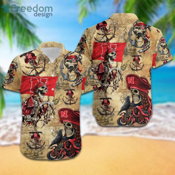 Nebraska Cornhuskers Pirates Fans Pirates Skull Hawaiian Shirt