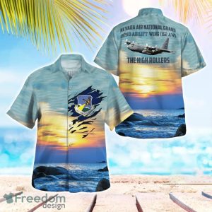 Nevada Air National Guard 152nd Airlift Wing (152 AW) C-130H Hercules Beach Shirt For Team