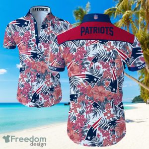 New England Patriots Logo Flower Hawaiian Summer Beach Shirt Full Print