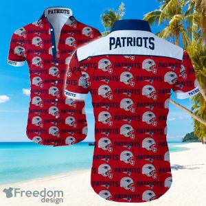New England Patriots Mini Logo Red Shirt Hawaiian Summer Beach Shirt Full Print
