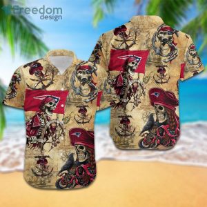 New England Patriots Pirates Fans Pirates Skull Hawaiian Shirt