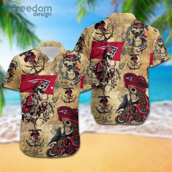 New England Patriots Pirates Fans Pirates Skull Hawaiian Shirt