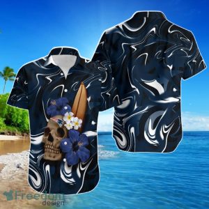 New England Patriots Skull And Hibiscus Flower NFL Gift For Fan Hawaiian Shirt For Men Women