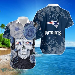New England Patriots Skull NFL Gift For Fan Hawaiian Shirt For Men Women