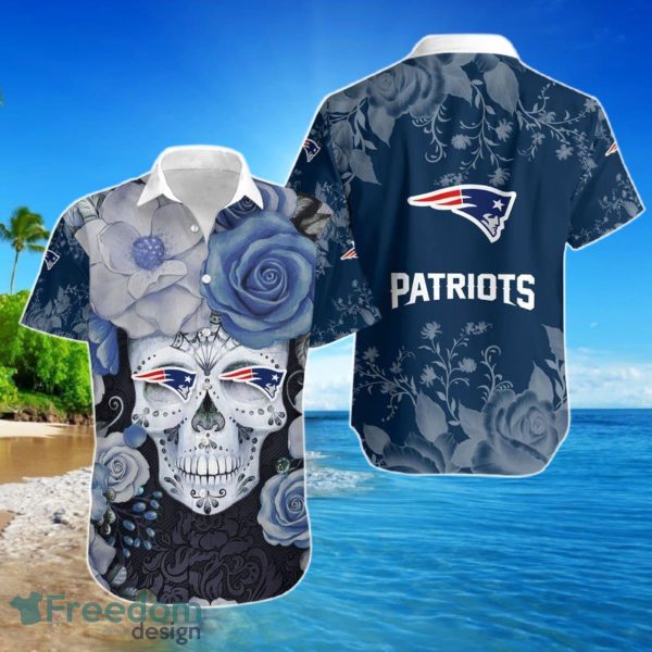 New England Patriots Skull NFL Gift For Fan Hawaiian Shirt For Men Women