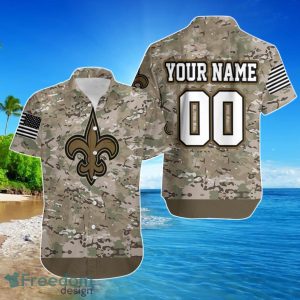 New Orleans Saints Camouflage Veteran 3D Personalized Hawaiian Shirt For Men Women
