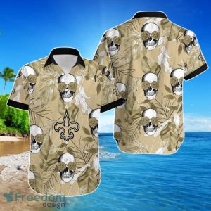 New Orleans Saints Coconut Leaves And Skulls Hawaiian Shirt For Men Women