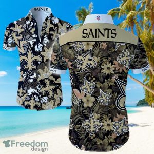 New Orleans Saints Logo Football Fans Hawaiian Summer Beach Shirt Full Print