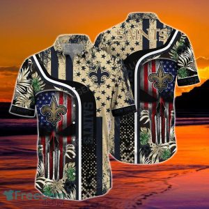 New Orleans Saints NFL Hawaiian Shirt Graphic Tropical Pattern Skull Punisher 3D Printed Best Gift For Fans