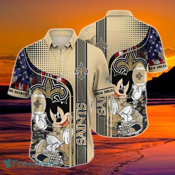New Orleans Saints NFL Hawaiian Shirt Mickey Graphic 3D Printed Best Gift For Fans NFL