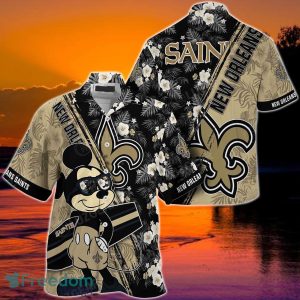 New Orleans Saints NFL Hawaiian Shirt Mickey Print Floral Pattern This Summer For Sports Fans