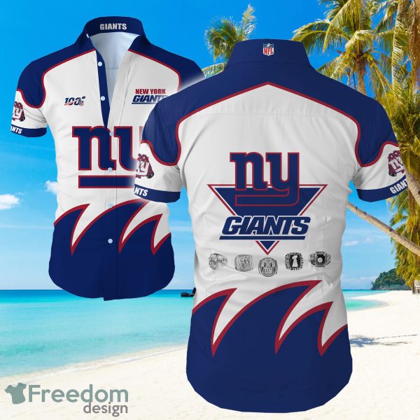 New York Giants Big Logo Hawaiian Summer Beach Shirt Full Print
